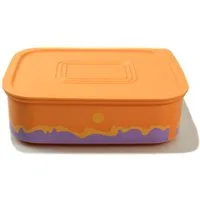 TUPPERWARE Vorratsdose Quadro 500 ml orange lila mit Muster