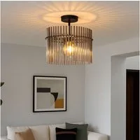 GLOBO LIGHTING Deckenleuchte, Leuchtmittel nicht inklusive, Deckenlampe Deckenleuchte Wohnzimmerlampe Glasstäbe rauchfarben L 40cm