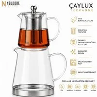 Ertex Caydanlik-Teekanne Teekanne Caydanlik Borosilikat Glas-Teekannen-Set, 3L/2,5L Induktion