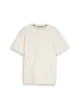 Tom Tailor - T-Shirt mit Ottoman-Struktur gardenia white - Gr. - M