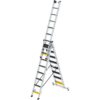 Munk Stufen-Mehrzweckleiter 3-teilig mit nivello®-Traverse und clip-step R13 - 033325
