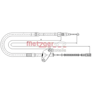 Metzger Handbremsseil hinten links Mercedes T1
