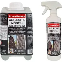 CleanPrince Geflecht Möbel Imprägnierung, Poly- & Rattan transparent versiegeln Imprägnierspray, tiefenwirksame Spezialimprägnierung UV-stabil