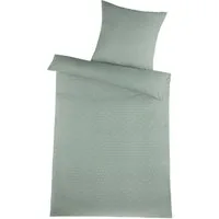 Optidream Bettwäsche Set Mikrofaser 135x200 Design geprägt Cube salbei, Mikrofaser, 2 teilig, Sommer Geschenke Idee Frauen Männer weich sale Reißverschluss Partner