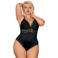 Obsessive Body Spitzen-Body mit Spitze Übergröße XXL - schwarz (1-tlg) Spitze