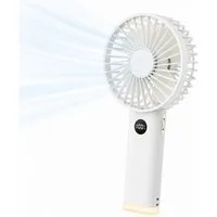 Zantan Handventilator digitale Anzeige & warmes Nachtlicht, Ventilator für Büro, Reisen, Camping und Zuhause