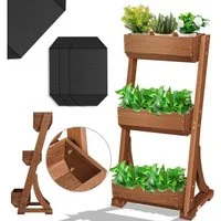 KESSER Hochbeet, mit Etagen Premium Blumenkasten Blumentreppe Gemüsebeet Blumenbeet