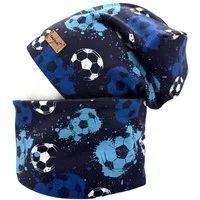 nadycat Beanie SOCCER blue (2-St., Beanie mit passendem Loop) handgefertigt aus der Lausitz