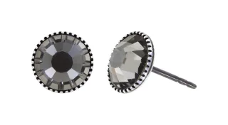 konplott - Ohrstecker - Black Jack grau