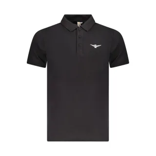 Accademia Militare Schwarzes Baumwoll-Herren-Polo