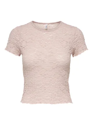 ONLY - ONLFAITH S/S LACE TOP JRS Sepia Rose - Gr. - M