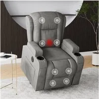 PXloue Massagesessel TV-Sessel Elektrisch Massage Relaxsessel Schlafsessel Fernsehsessel (inkl. Aufstehhilfe und Fernbedienung), mit Liegefunktion Massagefunktion und Wärmefunktion, bis 150 kg
