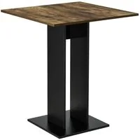 en.casa Küchentisch, »Lindesnes« Säulentisch quadratisch 65x65x78cm holzfarben / schwarz