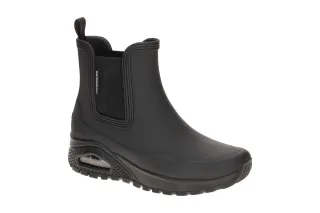Skechers 177183 BBK Schwarz Damen Gummistiefel Chelsea Stil Wasserdicht Memor...