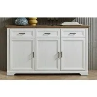 Innostyle Sideboard Jasmin, Breite 166 cm, 3 Holztüren, 3 Schubkästen