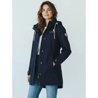 Dry Fashion Funktionsmantel Leer Damen Funktionsjacke Wasserdicht - Outdoor-Jacke Mantel Winddicht Atmungsaktiv, Verschweißte Nähte, Verstellbare und abnehmbare Kapuze