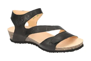 Think 297 Schwarz Damen Keil Sandalette Echtleder Sandale