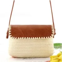 nsihing Umhängetasche Boho Strohtasche Damen Stroh Umhängetasche Vintage Strandtasche (Strand Stroh Handtasche Crossbody Tasche), für Damenreisen und Urlaub