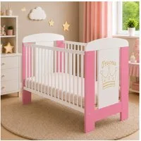 Best for Kids Babybett 120x60cm mit und ohne Matratze, 4-teilig, aus Buchenholz, 1-tlg., Kinderbett, Babybett 60x120 cm mit 3 herausnehmbare Schlupfsprossen