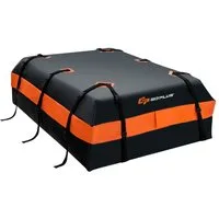 COSTWAY Dachbox, 600L Dachkoffer, mit 10 breite Gurte & 6 Türhaken