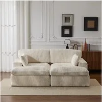 Leawin Sofa Cordsofa 2-Sitzer mit Bettfunktion, modernes Schlafsofa für Wohnzimmer, Weicher Cordbezug, flexible Kombination & ideal für kleine Räume