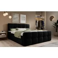 thematys Boxbett mit Bettkasten 140x200–200x200 cm – Velours oder Bouclé Bezug – (Polsterbett Bonnellfederkern Matratze H3 + Gratis 3cm Topper, Boxbett - Luxus Doppelbett mit Stauraum)