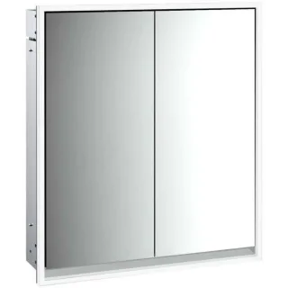 Emco Loft Unterputz-Lichtspiegelschrank 979805105 600x733mm, LED umlaufend, 2-türig, aluminium/Spiegel