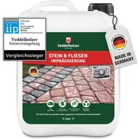 Veddelholzer 5 L Steinversiegelung universell anwendbar für saugfähigen Oberflächen Naturstein-Imprägnierung (Granit Klinker Naturstein Terrassenplatten Pflastersteine Beton Versieglung, Fassaden schutz), Steinimprägnierung Fassadenimprägnierer