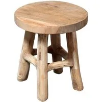 Spetebo Blumenhocker Teak Blumenhocker - natur / Ø 15 cm (Packung, 1 St., Massivholz), Holz Pflanzen Ständer mit 4 Füßen