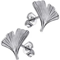 JEVELION Ohrstecker-Set Ginkgo Ohrstecker Silber (Silber Ohrschmuck, 2-tlg., für Damen), Silberstecker - Made in Germany