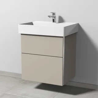 Sanipa 3way Waschtischunterbau zu Duravit Dura Square Waschtisch mit 2 Auszügen, Kaschmir-Matt BP4261U