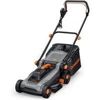 DOVAMAN Elektrorasenmäher 1500W, 36 cm Schnittbreite, 6-fach Höhe, 36 cm Schnittbreite, 40L Fangkorb, klappbarer Griff