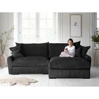 Home affaire Ecksofa Finca XL L-Form, B: 190 cm, 4 Zierkissen, Mega-Sofa, in Cord oder Chenille-Struktur, Federkern