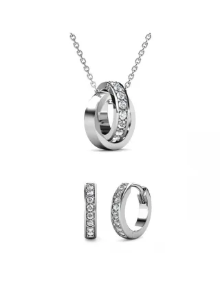 Parure et Coffret Circle Hoop - Argenté et Cristal