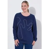 MIAMODA Sweatshirt Sweatshirt Komfort Fit Zierperlen