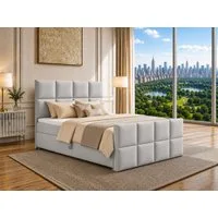 Best for Home Boxspringbett Trinity K-1 LUX – Modern Boxspringbett mit Stauraum & Komfort (Boxspringbett-Set, 1-St., Komplettes Boxspringbett-Set inklusive Matratze und Topper), Ergonomischer Schlafkomfort, großer Stauraum
