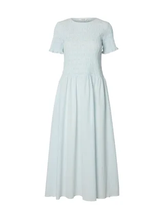 selected women - SLFHANNAH REGULAR SS ANKLE DRESS B Cashmere Blue - Gr. - 42