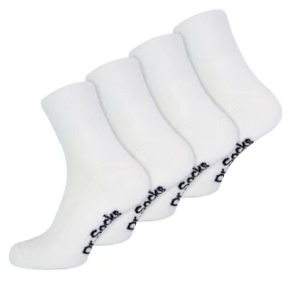 Herren Bamboo Diabetiker Knöchelsocken | Dr.Socks | Extra Wide Trainer Socken in Schwarz & Weiß - Weiß