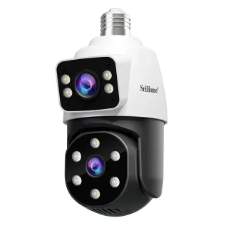 Srihome SH068 4MP Dual Lens Light Bulb Camera 360° Panoramic PTZ WiFi Outdoor Color Night Vision Human Motion Tracking T