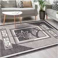 Mazovia Designteppich Modern Teppich Kurzflor Wohnzimmerteppich Robust und pflegeleicht GRAU, 60 x 100 cm, Fußbodenheizung,Allergiker geeignet,Farbecht,Pflegeleicht,Geometrisch