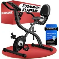 Sportana Heimtrainer Eagle 3, Klappbar Fitnessfahrrad 16 Stufen Pulssensoren 2 Fitnessbänder Fahrrad