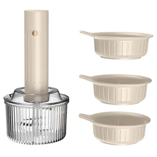 Comfook Multi-functional Electric Meat Grinder with 3 Bowls Cordless USB Rechargeable 60W Powerful Food Processor for Mi