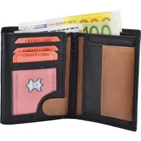 Ware aus aller Welt Geldbörse Echtleder Portemonnaie Leder Geldbörse schwarz braun Nappa-Leder (1-tlg)