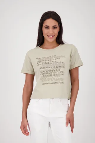 monari - Sweatshirt mit Schriftzug bamboo - Gr. - 38