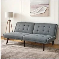 REDOM Schlafsofa für kleine Räume, Gästebett & Wohnzimmer, Klappbares Futon-Sofa Bett mit 5-fach verstellbarer Rückenlehne Braun 1 Teile