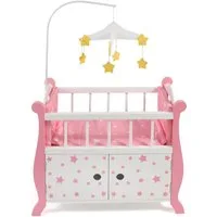 CHIC2000 Puppenbett Stars Pink, aus Holz mit Mobile