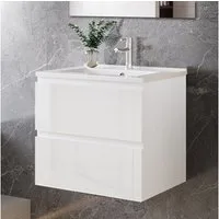 duschspa Waschtisch Waschbecken mit Unterschrank Badmöbel Set Badschrank Waschplatz, Hochglanz, 50-120cm