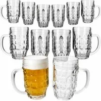 MamboCat Bierglas MamboCat 12er Set Mani Bierkrug 0,5L geeicht Schild Henkel Seidel Glas, Glas