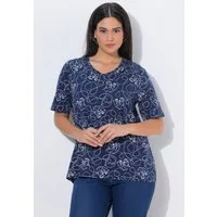 Ulla Popken T-Shirt T-Shirt Tiere Classic V-Ausschnitt Halbarm