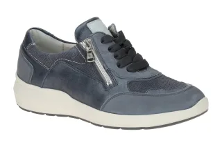 Waldl?ufer 831004 M-TONIA Damen Slipper blau jeans Sky bequem mit Keilabsatz